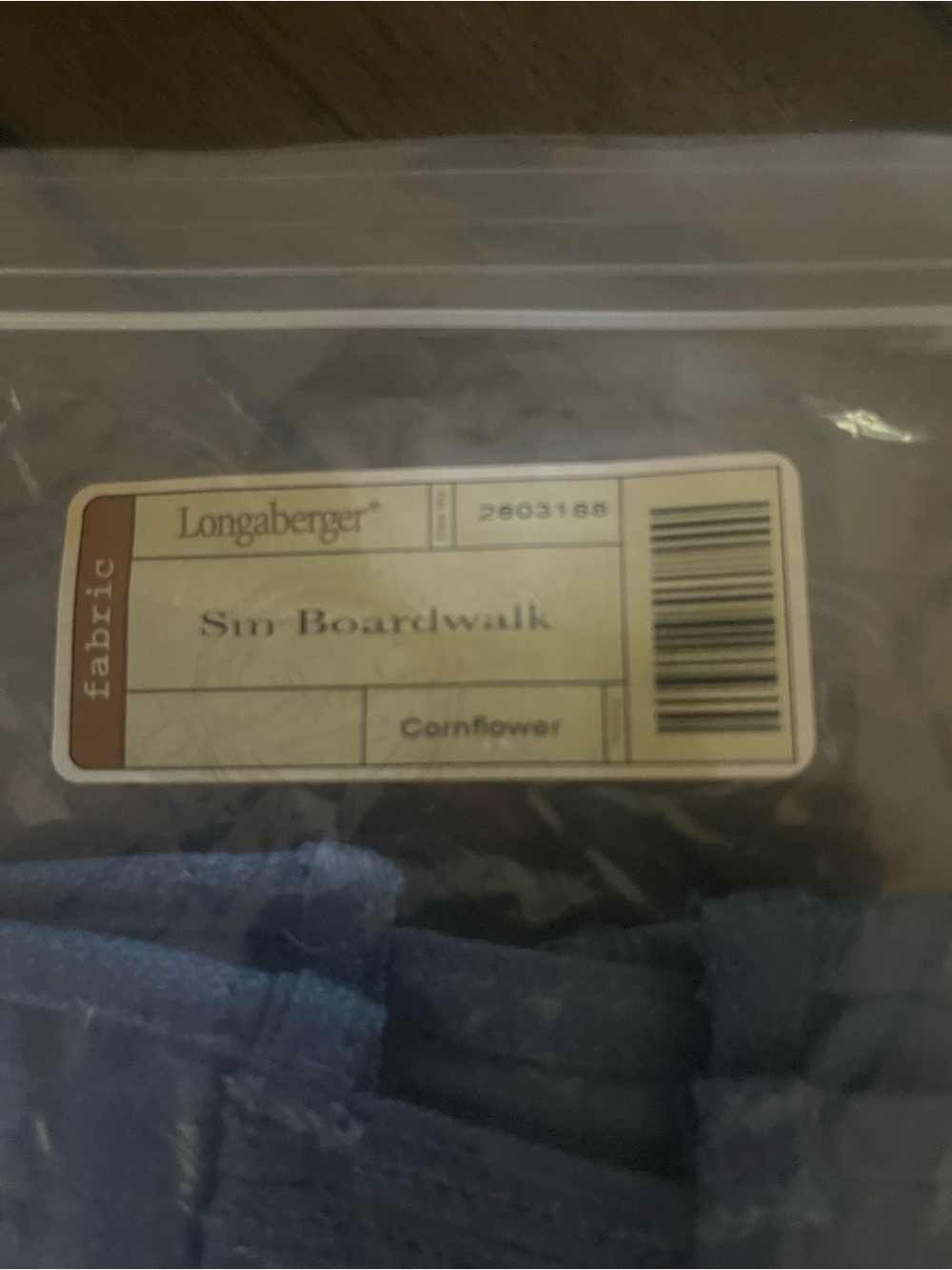 Longaberger Cornflower Blue Fabric Liner- Sm Boardwalk